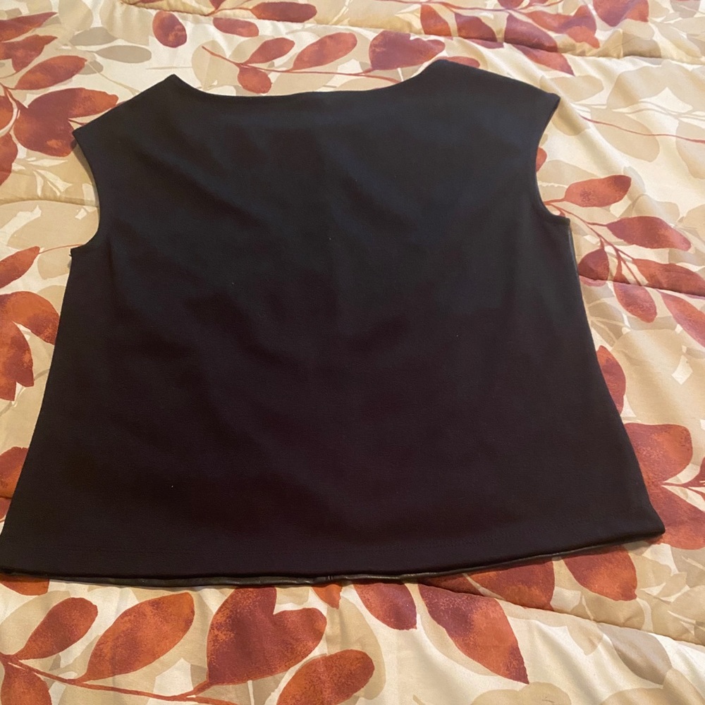 Worthington Faux Leather Sleeveless Top - Picture 2 of 6